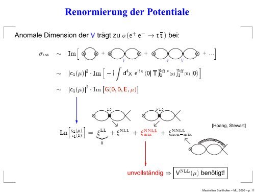 Renormierung der Potentiale in NRQCD - Herbstschule Maria Laach