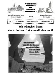 Pfarrbrief Nr. 12 2011 vom 25.06. bis zum 09.07.2011