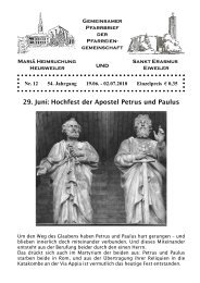 29. Juni: Hochfest der Apostel Petrus und Paulus - Pfarrgemeinden ...