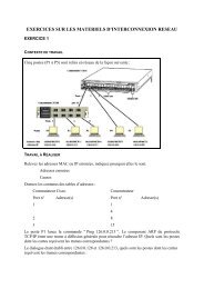 EXERCICES SUR LES MATERIELS D'INTERCONNEXION RESEAU