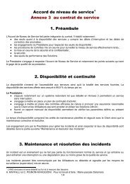 Accord de niveau de service1 Annexe 3 au contrat de service 1 ...