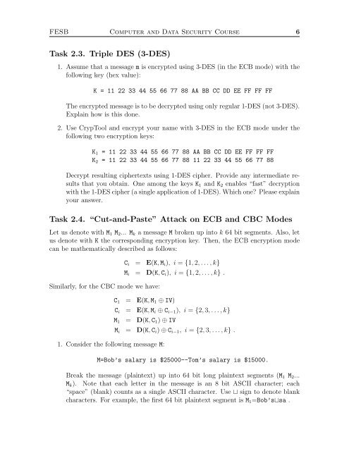 Laboratory Exercises II: Symmetric and Asymmetric Cryptography