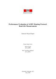 Performance Evaluation of AODV Routing Protocol ... - LCA - EPFL