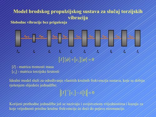 Analiza torzijskih vibracija osovinskog voda