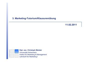 Klausurübung aus dem WS 2010/11 - Lehrstuhl für Marketing I ...