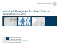 Marketing & Management Excellence Circle im Sommersemester ...