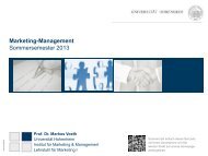 Marketing-Management Sommersemester 2013 - Lehrstuhl für ...