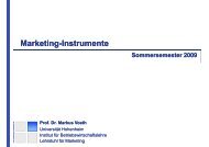 Vorlesungsunterlagen aus dem SS 2009 - Lehrstuhl für Marketing I ...