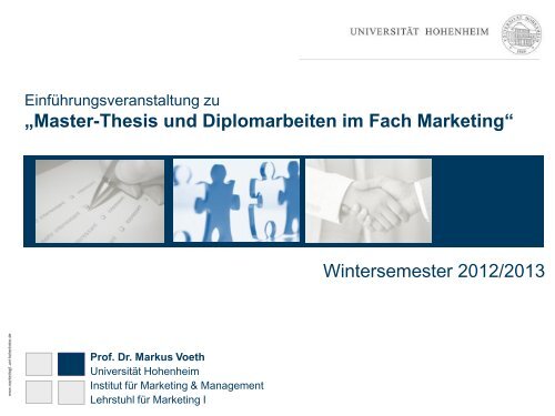 Master-Thesis und Diplomarbeiten im Fach Marketing - Lehrstuhl für ...