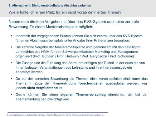 Master-Thesis und Diplomarbeiten im Fach Marketing - Lehrstuhl für ...