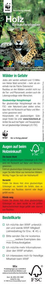 Einkaufsratgeber Holz - WWF Österreich