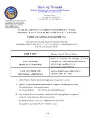 June 3, 2009 - State Board of Examiners for Marriage and Family ...