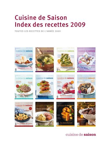 Cuisine de Saison Index des recettes 2009