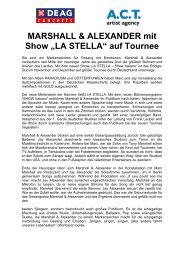MARSHALL & ALEXANDER mit Show „LA STELLA“ auf Tournee