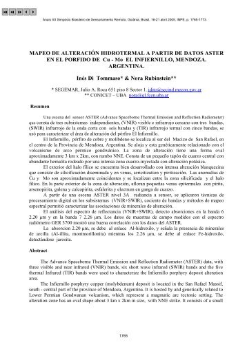 MAPEO DE ALTERACIÓN HIDROTERMAL A PARTIR DE ... - Inpe