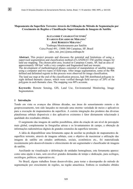 7_231p - Mapeamento da Superfície Terrestre ... - marte:80 - Inpe