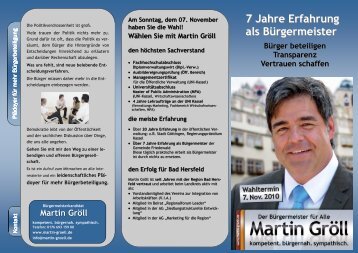 Flyer: Transparenz und Bürgerbeteiligung - Bürgermeisterkandidat ...