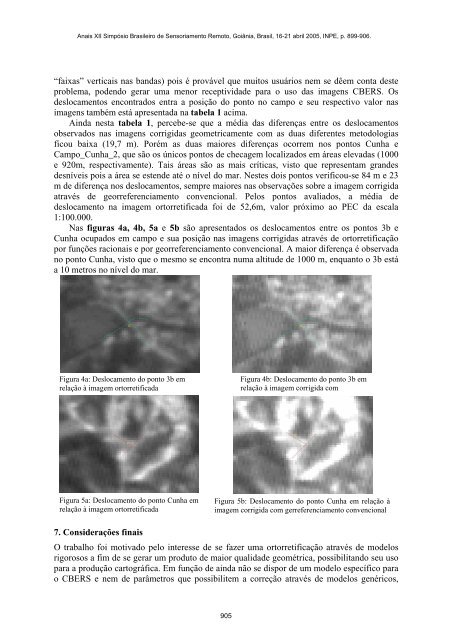 Ortorretificação de imagens CBERS2 usando DEM ... - marte:80 - Inpe