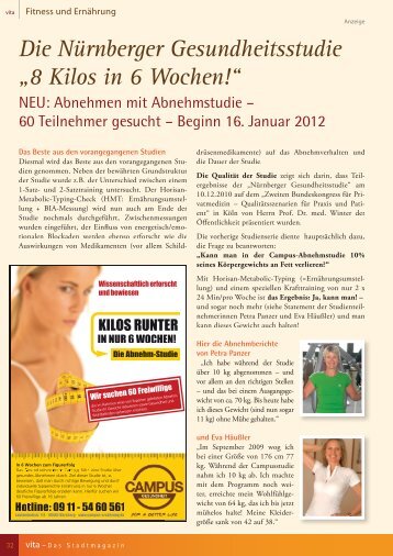 Die Nürnberger Gesundheitsstudie - Campus Sports & Reha GmbH ...