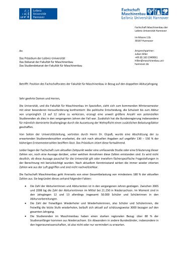Stellungnahme FSR MB Doppelter Abiturjahrgang - Fachschaft ...