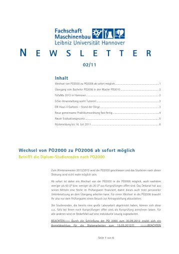 FSR_Newsletter_02_11 - Fachschaft Maschinenbau der Leibniz ...