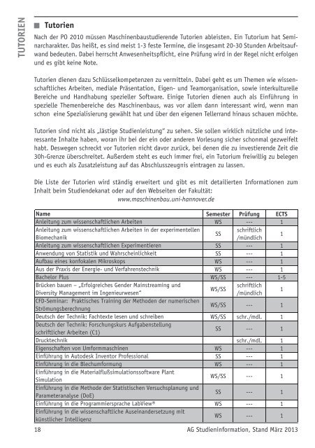 Master SoSe 2013 - Fachschaft Maschinenbau der Leibniz ...