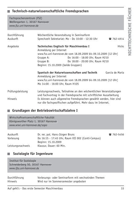 1. Sem. WiSe 2009/2010 - Fachschaft Maschinenbau der Leibniz ...