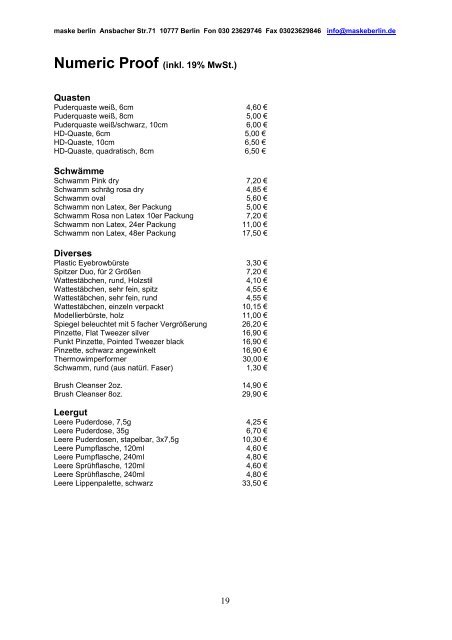 inkl. 19% MwSt. - maske berlin