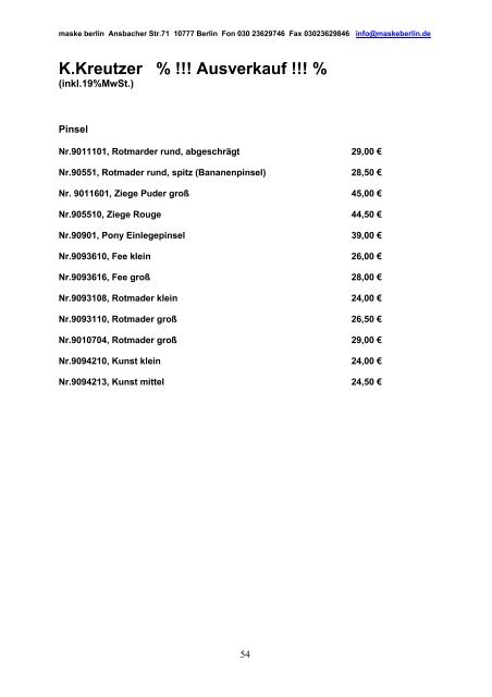 inkl. 19% MwSt. - maske berlin