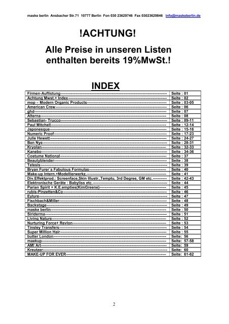 inkl. 19% MwSt. - maske berlin