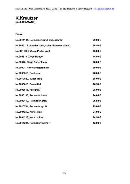 inkl. 19% MwSt. - maske berlin