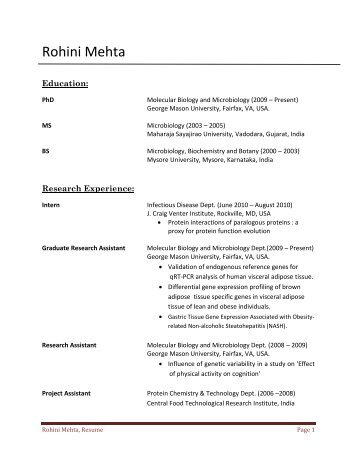 Resume - George Mason University