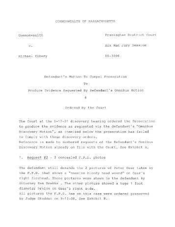 motion to compel the various discovery orders - Mass. Injustice.Org