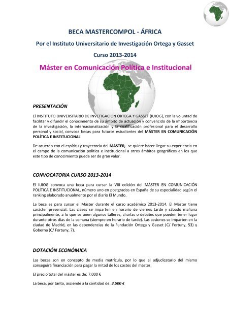 Mastercompol – África - Master en Comunicación Política
