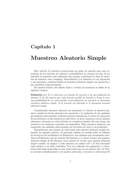 Muestreo Aleatorio Simple