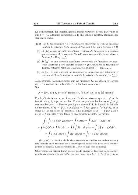 El Teorema de Fubini-Tonelli