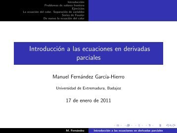 Introducción a las ecuaciones en derivadas parciales