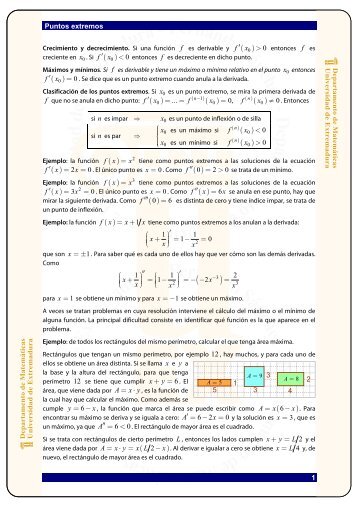 Puntos extremos - Departamento de Matemáticas - Universidad de ...