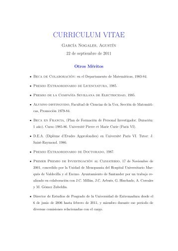 CURRICULUM VITAE - Departamento de Matemáticas ...