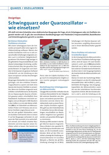 Schwingquarz oder Quarzoszillator – wie einsetzen? - HTL Wien 10