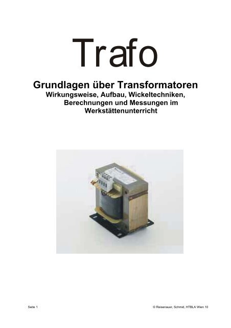 Grundlagen über Transformatoren - HTL Wien 10