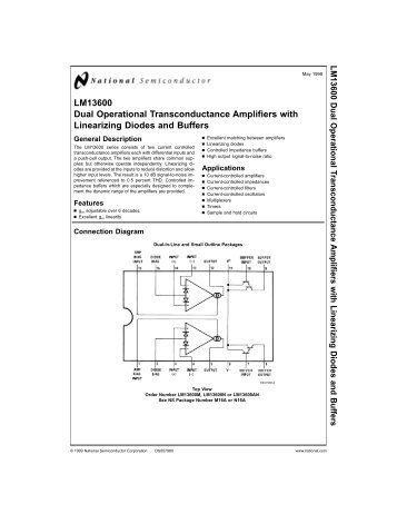 LM13600 Dual Operational Transconductance ... - HTL Wien 10