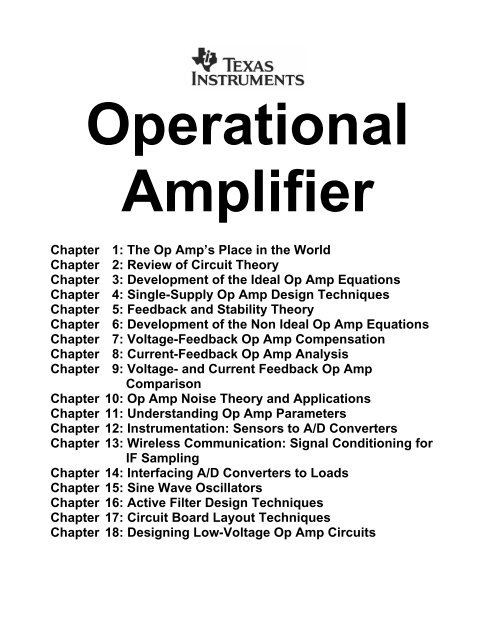 "Chapter 1 - The Op Amp's Place in the World" - HTL Wien 10