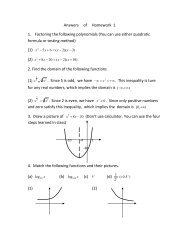 Answers of Homework 1 1. Factoring the following polynomials (You ...