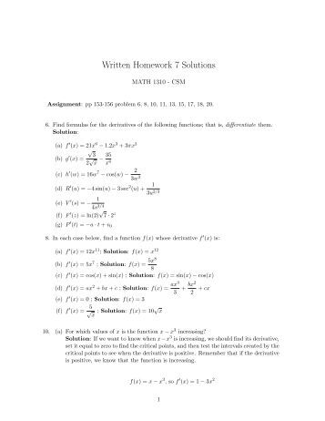 ee364 homework 7 solutions