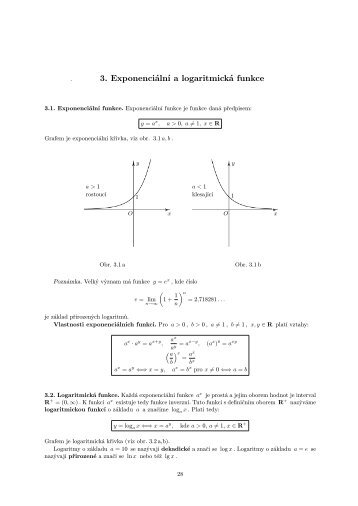 3. Exponenciální a logaritmická funkce