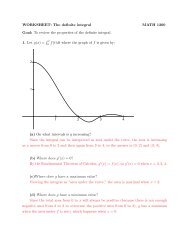 WORKSHEET: The definite integral MATH 1300 Goal: To review the ...