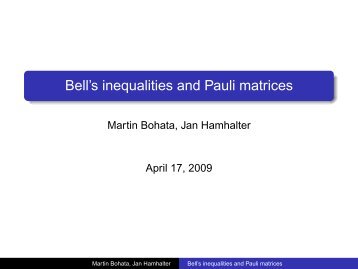 Bell's inequalities and Pauli matrices