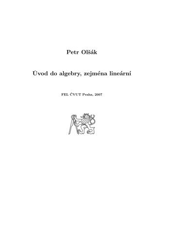 Předmluva a obsah skript - Katedra matematiky FEL ČVUT