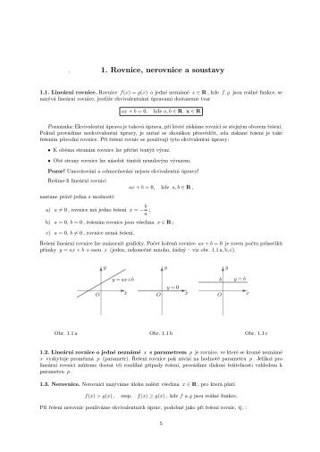 1. Rovnice, nerovnice a soustavy